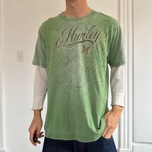 Epic Vintage Y2K 00s Hurley Surf Skate AOP Graphic Tee Shirt